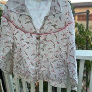 Ellesse White and Pink Bomber Jacket Vintage Women’s Size 1 Color White & Pink